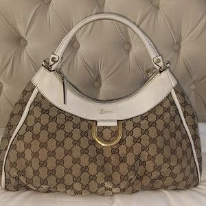 Authentic GG Canvas D-Gold Hobo Bag